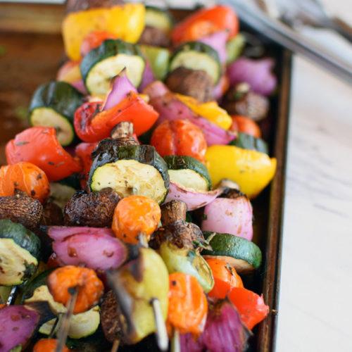 Skewered Balsamic Veggies